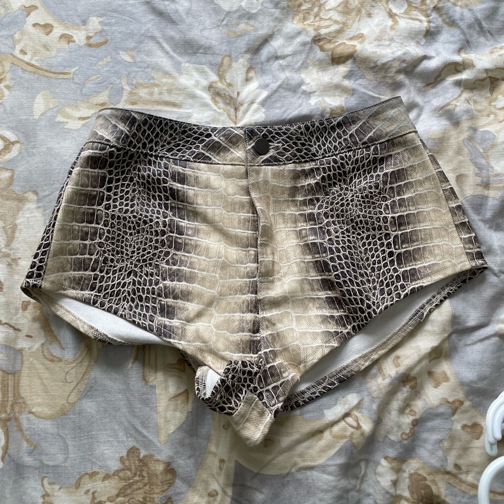 Snake Print Micro Shorts Hotpants